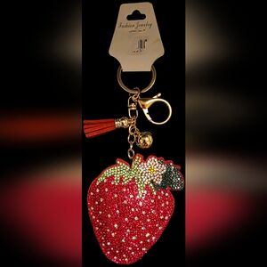 🍓 Rhinestone Keychain/Bag Charm